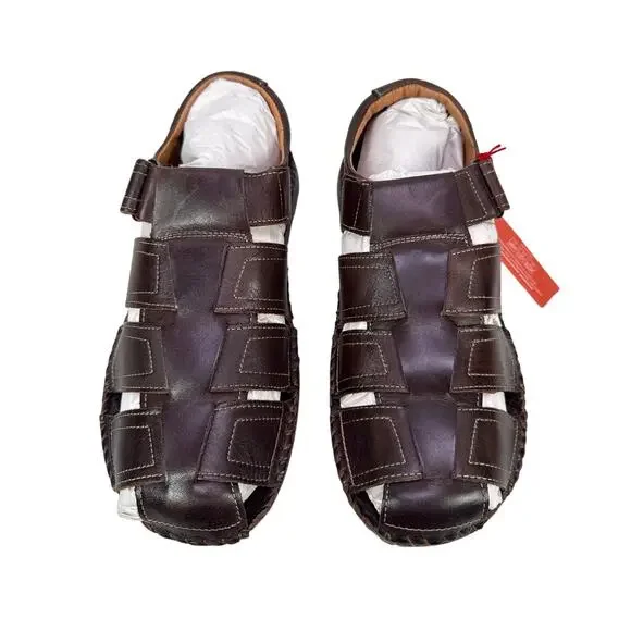 Pikolinos Tarifa Sandal Mens 8 EU 41 Dark Brown Olmo Leather Fisherman Style